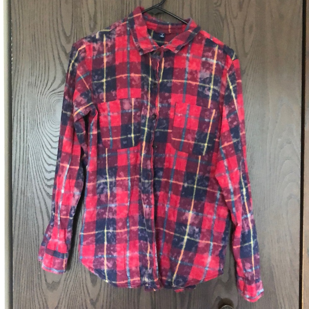 DONATED Vanilla Star acid wash lightweight flannel